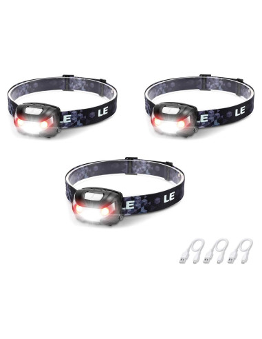 Linterna Frontal LED Lighting EVER 3 Paquetes 150 Lúmenes