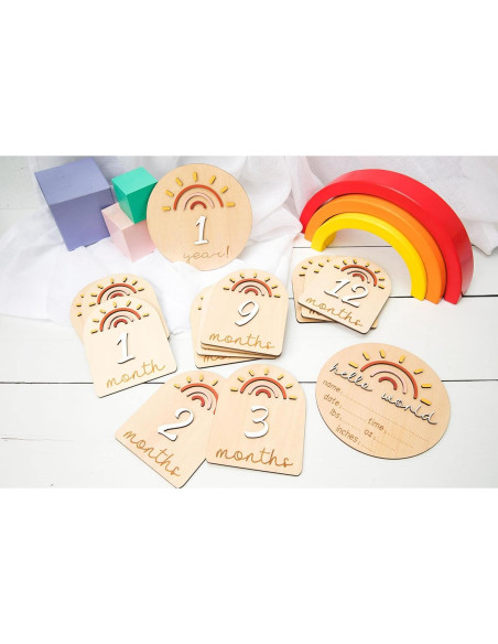 Tarjetas de Hitos Arcoíris Daisy Frills - 14 Meses Bebé Tarjetas de Hitos Arcoíris Daisy Frills - 14 Meses Bebé