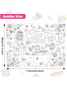 Póster para Colorear Fiesta de Té Naozinebi 110x80 cm 2