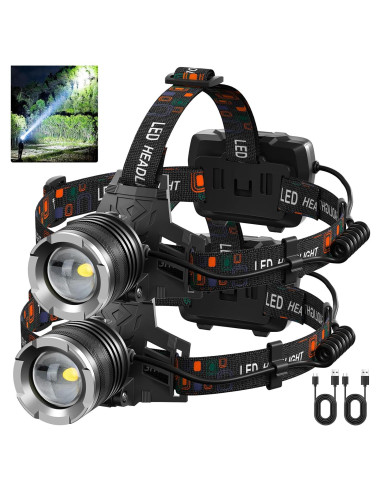 Linterna Frontal LED NJ FOREVER 990,000 Lúmenes USB 5 Modos