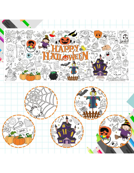 Póster de Colorear Gigante Halloween ShyLizard 182.88x80.01cm Póster de Colorear Gigante Halloween ShyLizard 182.88x80.01cm