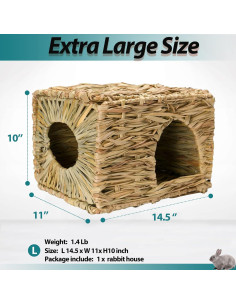 Casa de Hierba Plegable HERCOCCI Extra Grande para Conejos 2