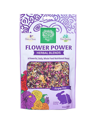 Mezcla Herbal Flower Power Pequeña Selección 125g para Conejos