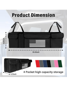 Organizador de Maletero Turcee Negro 90x25x12 cm Gran Capacidad 2