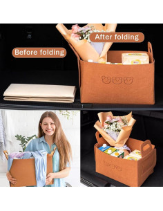 Organizador de Maletero Plegable OULIGET Grande Marrón 2