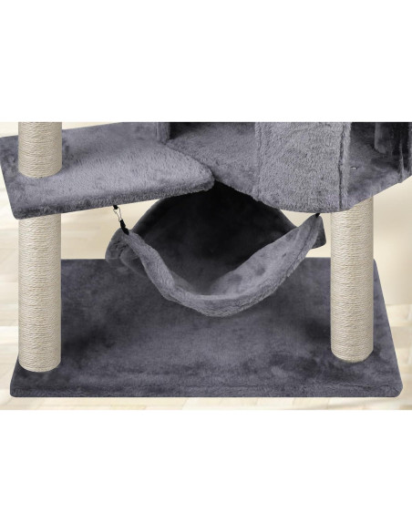 Árbol para Gatos YUNIQUE con Condominio y Hamaca Gris 100 cm Árbol para Gatos YUNIQUE con Condominio y Hamaca Gris 100 cm