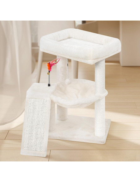 Árbol para Gatos YOUPET 65 cm con Rascador y Juguetes Beige Árbol para Gatos YOUPET 65 cm con Rascador y Juguetes Beige