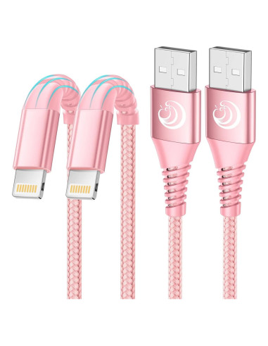 Cargador Aioneus 2Pack 6 pies USB a Lightning Rosa