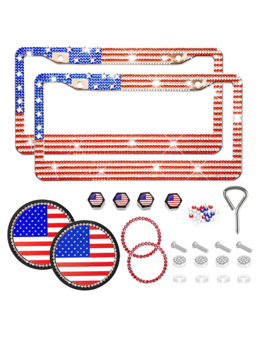 Marco de Placa de Licencia Bling Americana ZukMi 2 Piezas