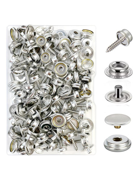 Kit de 220 Botones a Presión FUZHIJIA 15mm Acero Inoxidable Kit de 220 Botones a Presión FUZHIJIA 15mm Acero Inoxidable