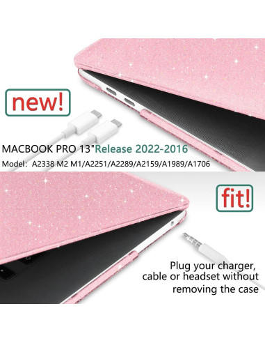 Funda TWOLSKOO para MacBook Pro 13 Rosa con Accesorios