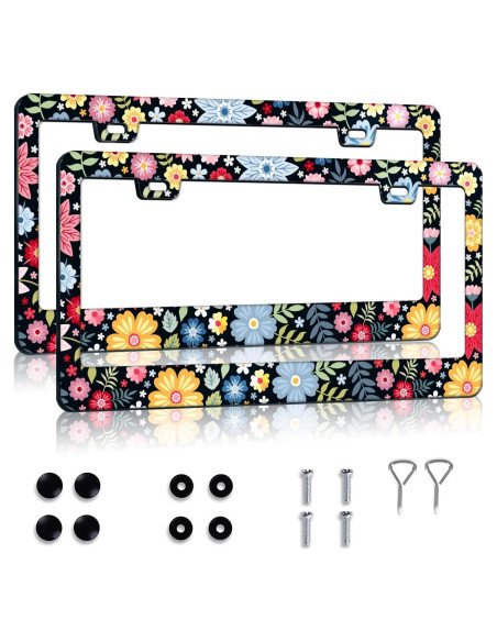 Marco de Placa de Licencia Floral Casuru 31 x 16 cm Marco de Placa de Licencia Floral Casuru 31 x 16 cm