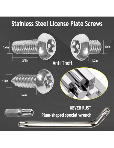 Soporte de Placa de Licencia Frontal Aootf - Kit Universal Antirrobo