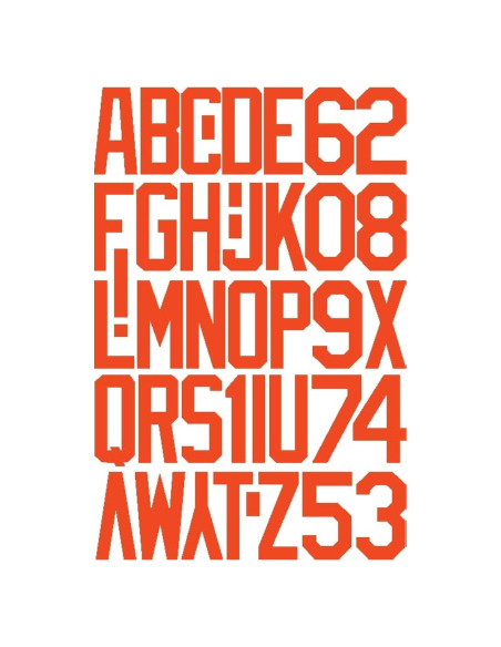Letras Termoadhesivas Dura-Felt Iron 'Em Naranja 2" para Tela Letras Termoadhesivas Dura-Felt Iron 'Em Naranja 2" para Tela