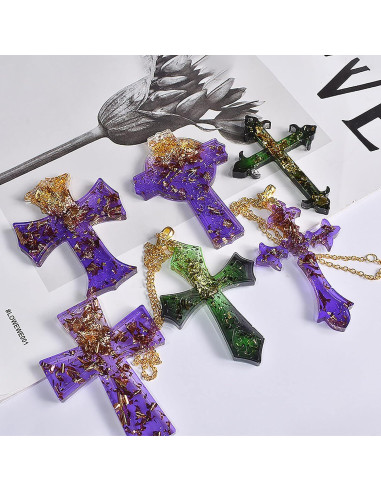 Molde de Silicona para Collar de Cruz Qinlunuho 12 Estilos