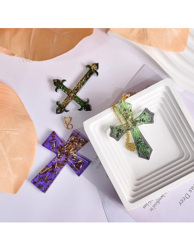 Molde de Silicona para Collar de Cruz Qinlunuho 12 Estilos