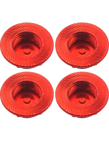 4 Cubiertas de Hub de Rueda Vgoohobby 17mm Aluminio Rojo