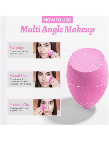 Juego de Esponjas de Maquillaje BS-MALL 7 Pcs Rosa Veganas Juego de Esponjas de Maquillaje BS-MALL 7 Pcs Rosa Veganas