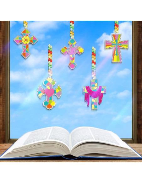 Kit de Manualidades Religiosas Pasimy 36 Suncatchers Cruz DIY Kit de Manualidades Religiosas Pasimy 36 Suncatchers Cruz DIY