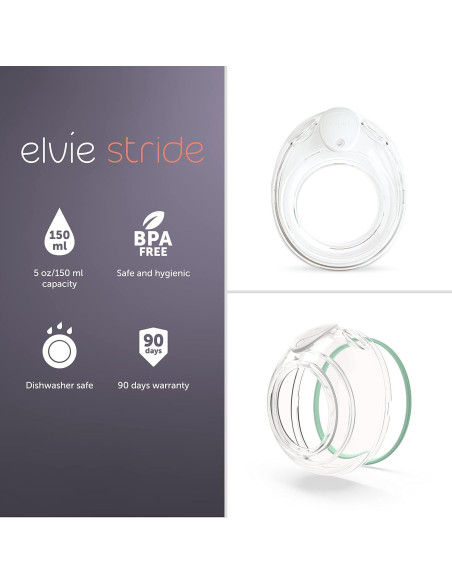 Tazas de Sacaleches Elvie Stride 148 ml - Silicona BPA Free - Paquete de 2 Tazas de Sacaleches Elvie Stride 148 ml - Silicona BPA Free - Paquete de 2