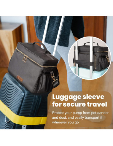 Bolsa de Transporte para Sacaleches EliteMom - Negro, Enfriador 177 ml