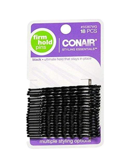 Horquillas Esenciales de Estilo Negros Scunci - Paquete de 18 Horquillas Esenciales de Estilo Negros Scunci - Paquete de 18