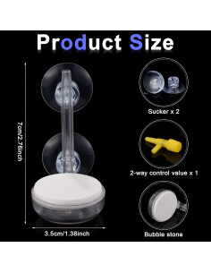 Kit de 2 Piedras de Aire para Acuario Treela - Silenciosas y Ajustables 2