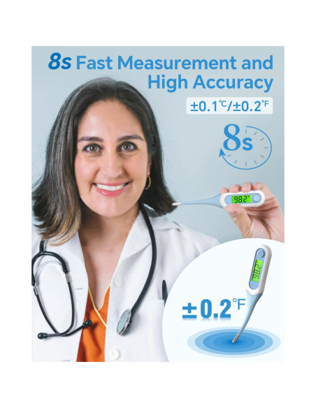 Termómetro Digital Cuxichuxinxi Oral 8s Retroiluminado Alerta Fiebre Termómetro Digital Cuxichuxinxi Oral 8s Retroiluminado Alerta Fiebre