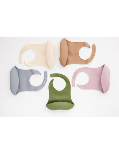 Babero de Silicona Ajustable para Bebés - Caramelo
