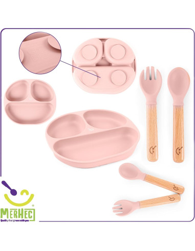 Set de Alimentación para Bebés MH23092023 - Silicona Rosa Oscuro