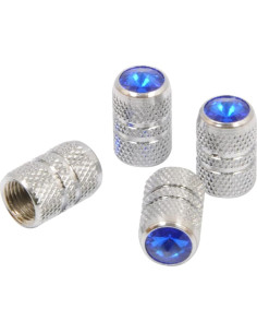 Tapa de Válvula Cromada Azul RoadPro RPCRVC4B - 4 Piezas 2