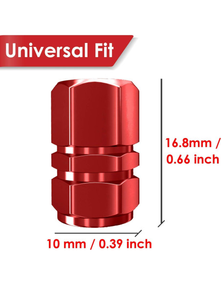 Tapas de Válvula de Neumático SAMIKIVA Metal Rojo 12 Unidades Tapas de Válvula de Neumático SAMIKIVA Metal Rojo 12 Unidades
