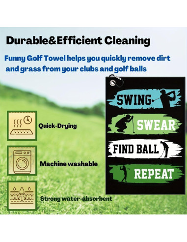 Toalla de Golf Aikiprety Microfibra 40x60cm con Clip