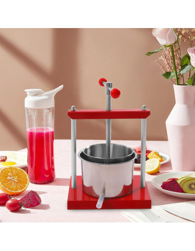 Prensa de Vino Manual Netcoin 6L Acero Inoxidable