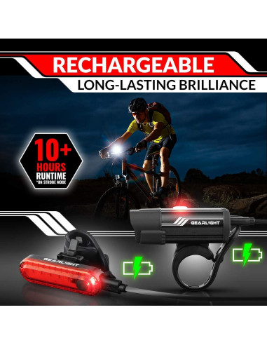 Juego de Luces Recargables GearLight S400 Pro para Bicicleta