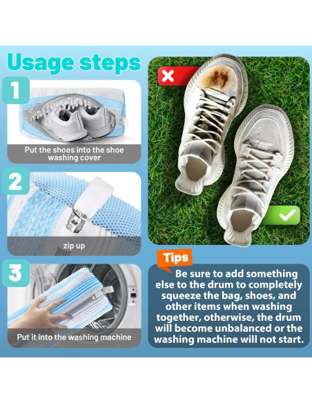 Bolsa de Lavado de Zapatos XXL ZEPHYRION - 2 Piezas Azul Bolsa de Lavado de Zapatos XXL ZEPHYRION - 2 Piezas Azul