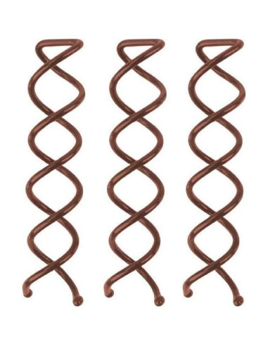Horquillas de Cabello en Espiral Kitsch - 3 Pcs Marrón