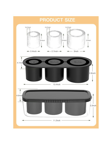 Bandeja de Hielo Cilíndrica Ukulork 40Oz Silicona BPA Free
