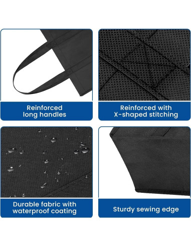 Bolsas de Compras Reutilizables WISELIFE 10 Piezas Grandes Negras