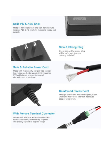 Fuente de Poder ALITOVE 24V 2.7A 65W Adaptador AC a DC