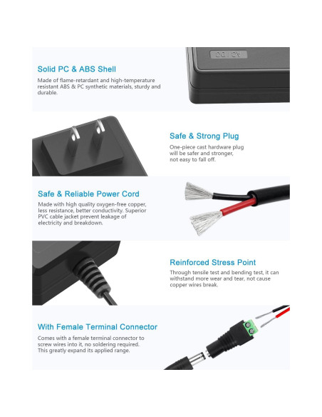 Fuente de Poder ALITOVE 24V 2.7A 65W Adaptador AC a DC Fuente de Poder ALITOVE 24V 2.7A 65W Adaptador AC a DC