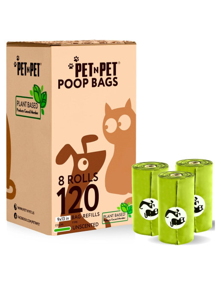 Bolsas de Excremento Pet N Pet Compostables 120 Cuentas 100% a Prueba de Fugas Bolsas de Excremento Pet N Pet Compostables 120 Cuentas 100% a Prueba de Fugas