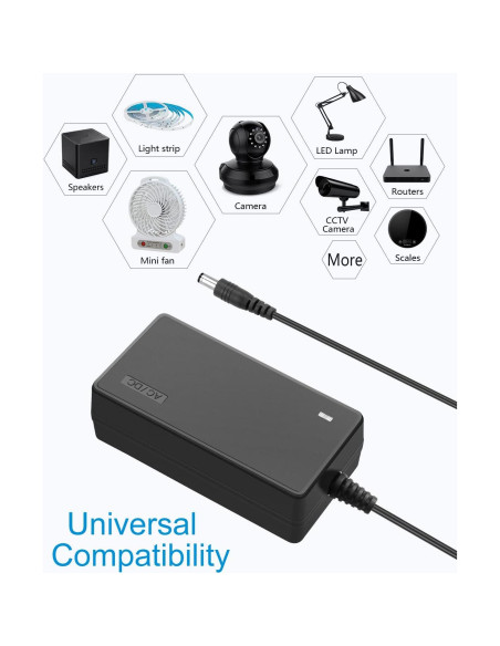 Fuente de Poder ALITOVE 24V 2.7A 65W Adaptador AC a DC Fuente de Poder ALITOVE 24V 2.7A 65W Adaptador AC a DC