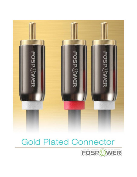 Adaptador RCA Y FosPower 3 Pies Macho a Macho Doble Apantallado Adaptador RCA Y FosPower 3 Pies Macho a Macho Doble Apantallado