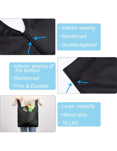 Bolsas Reutilizables Grandes CiCiGo 6 Piezas Lavables Negro
