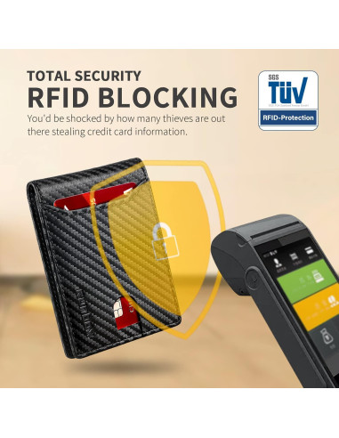 Billetera delgada RUNBOX para hombres con bloqueo RFID - 11 ranuras