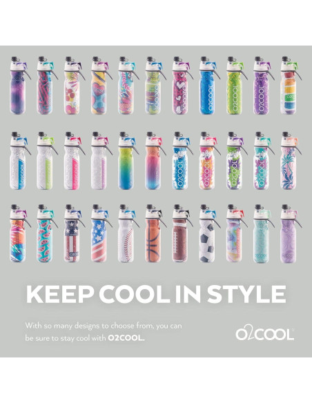 Botella Deportiva O2COOL Mist N Sip 2 en 1 590 ml Azul Salpicado Botella Deportiva O2COOL Mist N Sip 2 en 1 590 ml Azul Salpicado