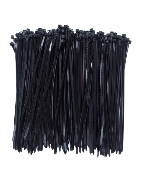 Bridas de Nylon MILEKE 20cm 300 piezas Alta Resistencia Negro Bridas de Nylon MILEKE 20cm 300 piezas Alta Resistencia Negro