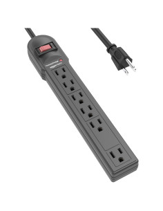 Protector de Sobretensión Amazon Basics 6 Salidas 790 Julios Negro