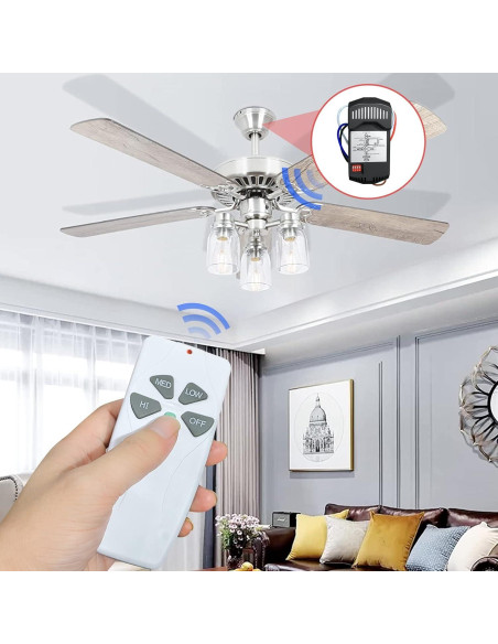 Kit Control Remoto Universal Ventilador Techo Aubric 53T 3 Velocidades Kit Control Remoto Universal Ventilador Techo Aubric 53T 3 Velocidades